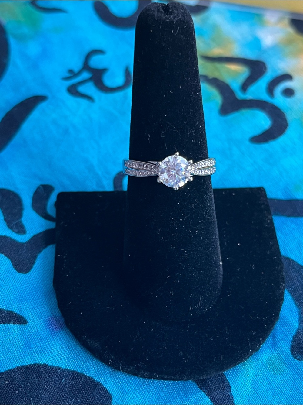 1 CT D Color Moissanite Double-Row Statement Ring Size 8 GRA DTP